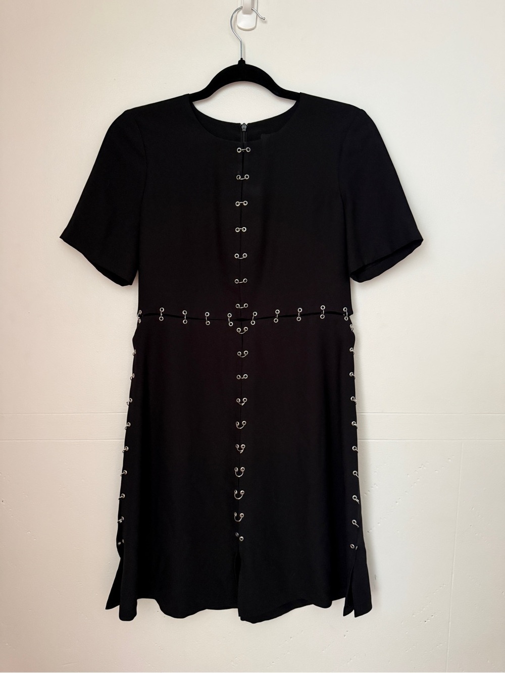 The Kooples Black Hook-and-Eye Mini Dress